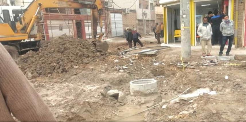 عملیات زیرسازی در خیابان سعدی جنب متروپل / بهمن 1401